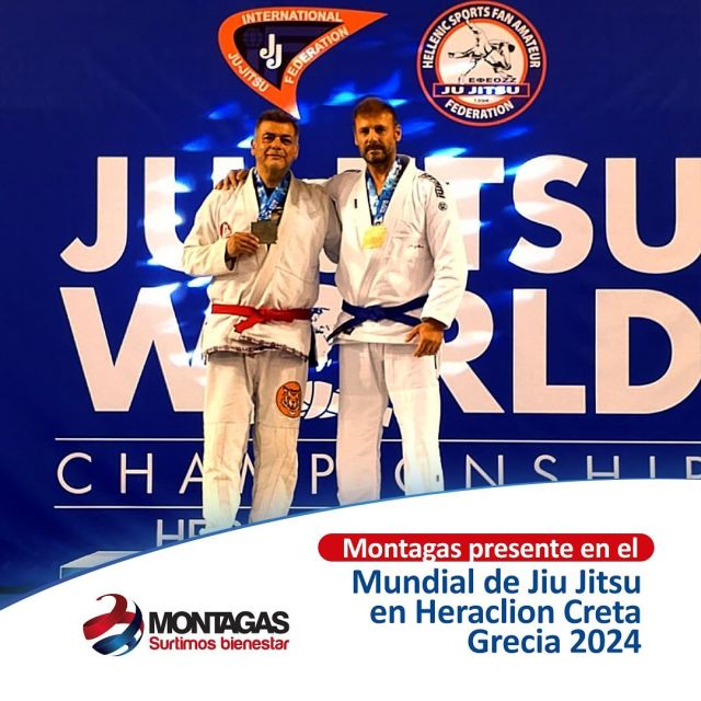 En Montagas, nos enorgullece acompañar en el Mundial de Jui Jitsu en Heraclion Creta -Grecia.
A dos deportistas 🏅🏅🏅🥋🥋Nariñenses, Jhoan Byron Meneses y Hermann Giovanni Enríquez Barba. 🥋🥋Felicitaciones 👏👏👏 a estos dos grandes del deporte, una vez Nariño demuestra su gran potencial.
¡En Montagas Surtimos Bienestar! 🏡🏡🥋🏅❤️🧑‍🧑‍🧒 cortesía de la foto: Liga De Jui Jitsu de Nariño