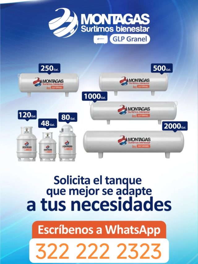 ¡La energía que tu negocio necesita, justo a tu medida! 🏭🔥
En Montagas, sabemos que cada cliente es único. Por eso, contamos con una amplia gama de tanques estacionarios, desde los más compactos hasta soluciones de gran capacidad. ⛽✨
✅ ¿Para qué sirven? Ideales para conjuntos residenciales, restaurantes, hoteles e industria.
✅ Beneficios: Suministro constante, mayor seguridad y eficiencia total en el consumo.

¡No te quedes sin gas! Solicita el tanque que mejor se adapte a tus necesidades. 👇
📲 Escríbenos a WhatsApp: 3222222323
📞 Llámanos al #876
🌐 Visítanos en: www.montagas.com.co

#Montagas #SurtimosBienestar #GLPGranel #SolucionesEnergeticas