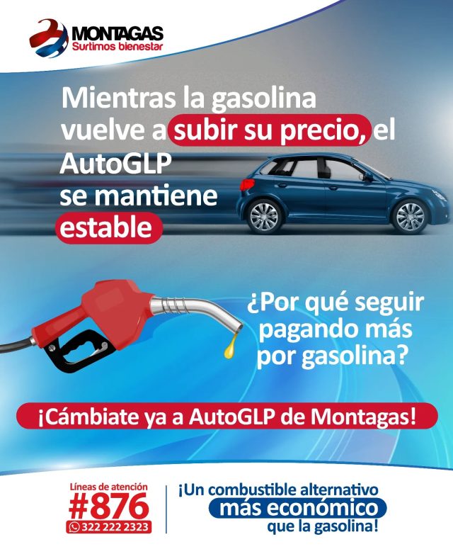 ¿Cansado de ver cómo sube el precio de la gasolina cada mes? 😟⛽ ¡Tenemos la solución perfecta para tu bolsillo y para el planeta! 🌍✨
Con AutoGLP de Montagas, disfruta de un combustible alternativo que se mantiene estable, eficiente y, lo más importante: ¡es mucho más económico que la gasolina! 💰🚗
¡No lo pienses más y empieza a ahorrar de verdad! 
✅ ¡Haz el cambio inteligente AHORA! Estamos listos para asesorarte.
Escríbenos o llámanos:
📱 Desde móvil: #876
💬 WhatsApp: 322 222 2323
#Montagas #AutoGLP #Movilidad #Ahorro