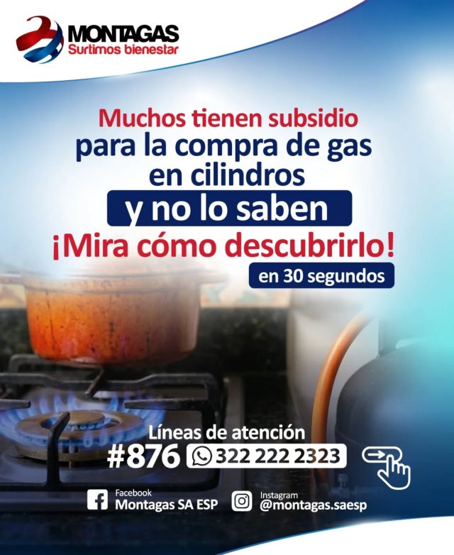 ​¡Atención, familias! 🏡 El bienestar de tu hogar es nuestra prioridad, por eso queremos contarte cómo saber si eres beneficiario(a) del subsidio al gas en cilindros. Es rápido, fácil y te ayudará a ahorrar y cuidar tu bolsillo ✨😊
​Revisa el carrusel completo y comparte esta información con quien la necesite. 📲
​#SubsidioGLP #CuidamosTuBolsillo #GLP #Montagas #SurtimosBienestar