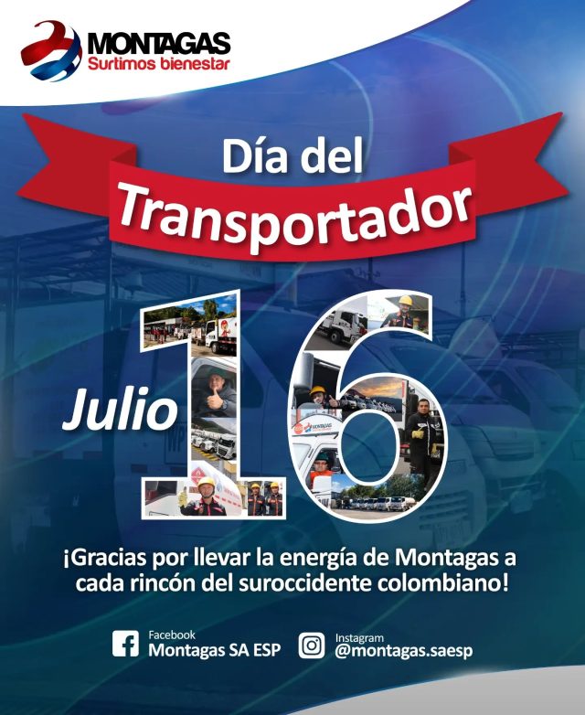 🚛💙 ¡Hoy celebramos a quienes hacen posible que la energía llegue a miles de hogares y comercios! 💙🚛

En este Día del Transportador, queremos rendir un homenaje muy especial a nuestros conductores y transportadores, quienes con compromiso, responsabilidad y dedicación recorren kilómetros para llevar bienestar a cada rincón del suroccidente colombiano. 🛣️🏡

Cada viaje representa un compromiso con la seguridad. Cada entrega, una muestra de confianza. Y cada kilómetro recorrido, el motor que impulsa a Montagas a seguir conectando familias, empresas y comunidades. 💪🔥

👏 ¡Gracias por su esfuerzo, profesionalismo y por ser parte fundamental de nuestra familia Montagas! Su labor mueve mucho más que vehículos… ¡mueve sueños, progreso y bienestar! ❤️🚚

💬 Déjale un mensaje a nuestros transportadores en los comentarios y ayúdanos a reconocer el trabajo de quienes nunca se detienen. 👇✨

#DíaDelTransportador #Montagas #SurtimosBienestar #VirgenDelCarmen 🚛💙