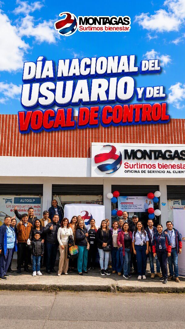 🤝💙 ¡Conmemoramos el Día Nacional del Usuario y del Vocal de Control de los Servicios Públicos Domiciliarios! 🏡🔥

En Montagas reconocemos el papel fundamental de los usuarios y de los Vocales de Control, quienes contribuyen al fortalecimiento de la participación ciudadana, la transparencia y el mejoramiento continuo de los servicios públicos. 👏

Agradecemos a quienes, con su compromiso y liderazgo, trabajan para que la voz de las comunidades sea escuchada y para construir, entre todos, un servicio cada vez más cercano, seguro y de calidad. 🤝✨
Seguiremos trabajando con responsabilidad y vocación de servicio para llevar bienestar a miles de hogares del suroccidente colombiano. ❤️💙

💬 ¡Feliz Día Nacional del Usuario y del Vocal de Control! Gracias por ser aliados en la construcción de mejores servicios públicos.

#Montagas #SurtimosBienestar #DíaDelUsuario #DiaDelVocalDeControl #ServiciosPúblicos 💙🔥