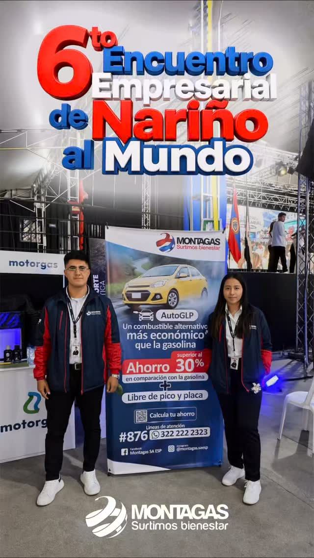 ⚡ Participamos con nuestra Línea AutoGLP 🚙⛽ en el 6to Encuentro Empresarial de Nariño al Mundo. Una vitrina para que muchas empresas 🏭  puedan visibilizar sus productos y servicios, dinamizando 💸 la economía local y regional. 
👉🏼 Visítanos y conoce todas las ventajas ✨ del GLP como combustible vehicular. ¡Te esperamos!