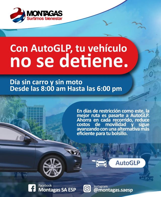 🚦 Que las restricciones no detengan tu camino.
 Con AutoGLP, sigue avanzando mientras ahorras en cada recorrido. ⛽💙

👉 Pásate a AutoGLP y dale vía libre al ahorro.
 ¡Conoce más y empieza a ahorrar!

📱Llámanos ya desde tu móvil al #876 o escríbenos a WhatsApp al 3222222323. 

#AutoGLP #Montagas #SurtimosBienestar #AhorraConAutoGLP